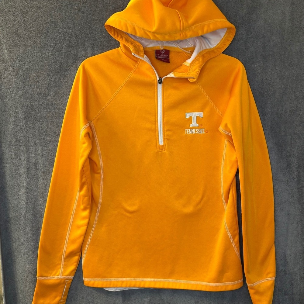 Tennessee Volunteers Youth Medium Orange Quarter Zip Hoodie Pullover Colosseum‎